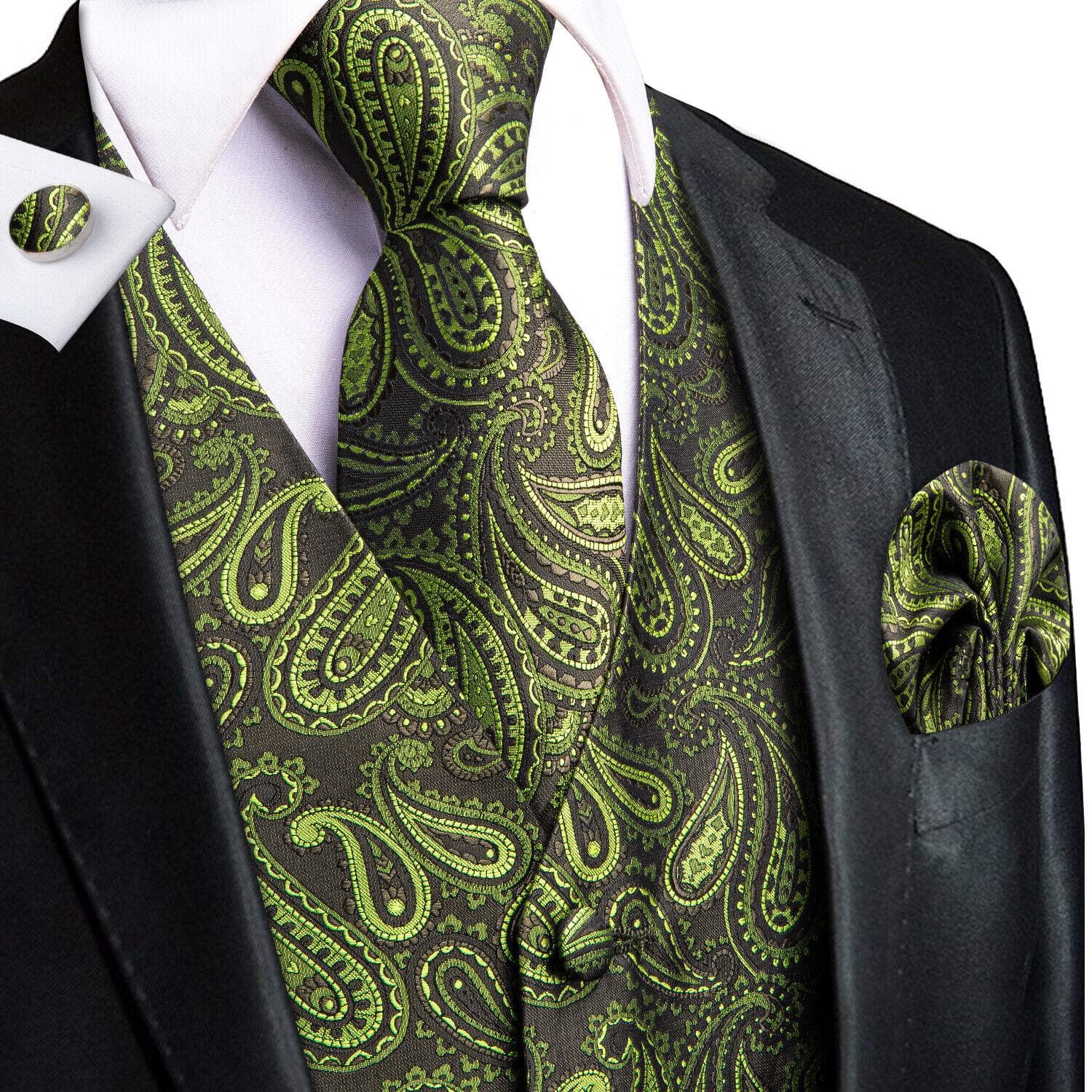 50 Colors Mens Vest Sleeveless V-Neck Pockets Waistcoat Tie Set Wedding Casual M