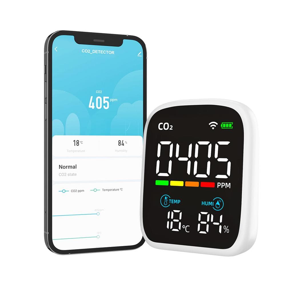 LED Display CO2 Detector Portable Carbon Dioxide Tester Multifunctional Temperature and Humidity multicolour