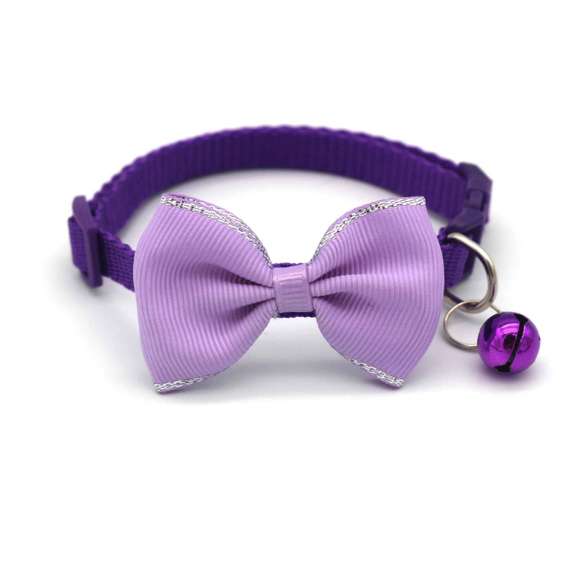 Pet Collars New Pet Bow Bell Collars Cute Cat Collars Pet Supplies Multicolor Adjustable Pet Dressing Tool Pet Accessories purple