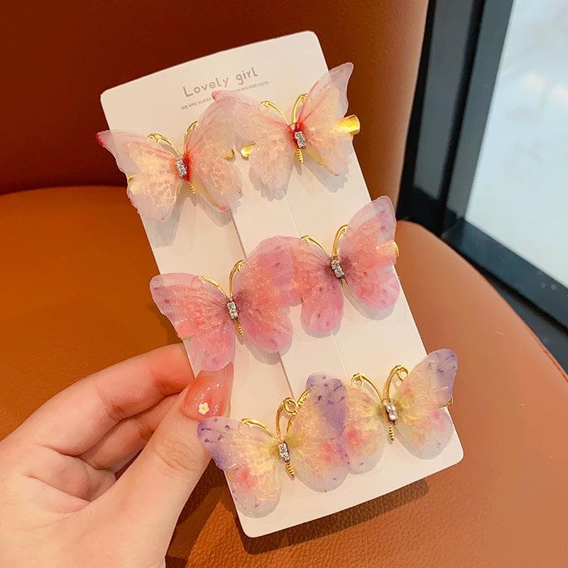 Colorful Butterfly Hairpins Girl Hair Clips Barrettes Women Sweet Hair Ornament Rainbow Headwear Fashion Hair Accessories