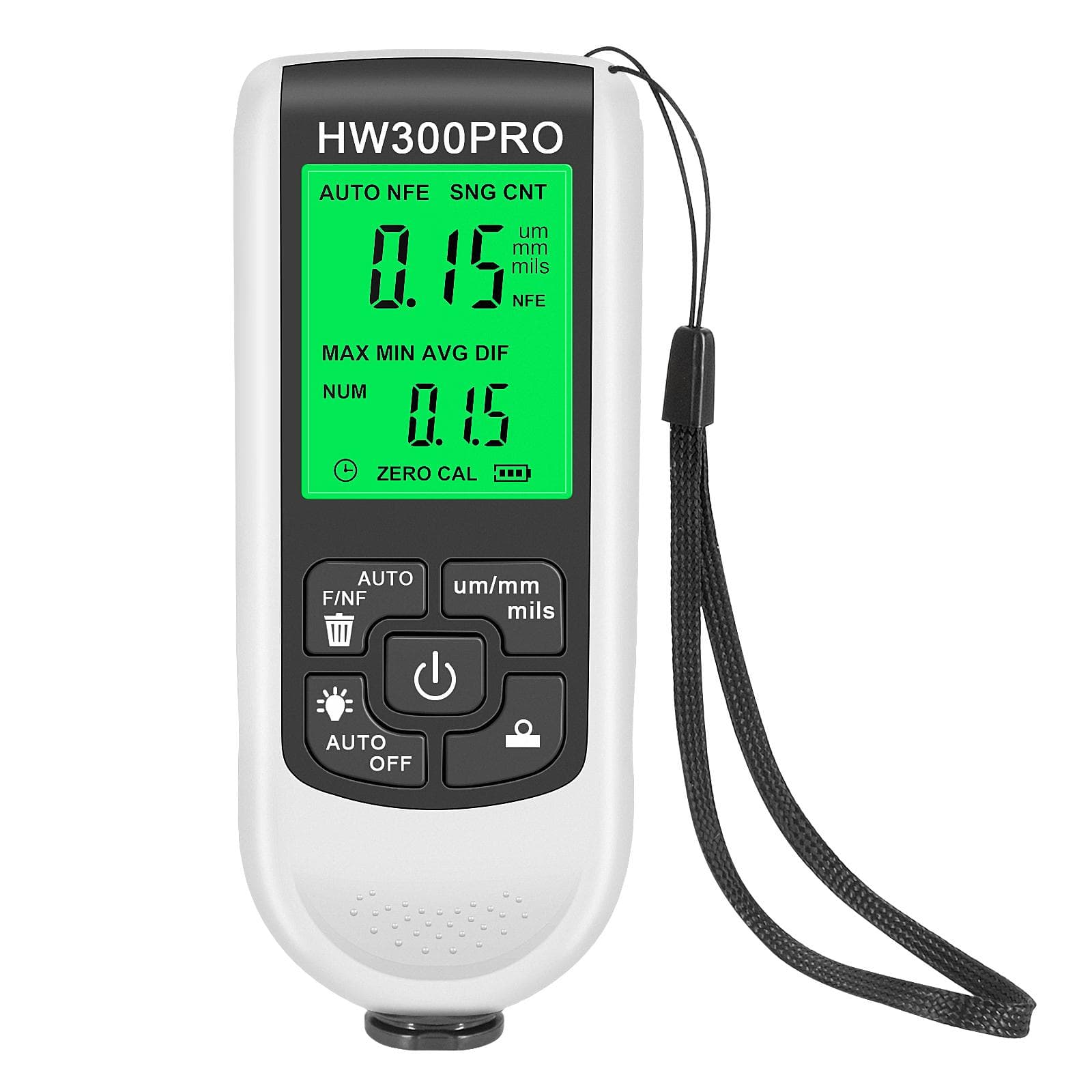 Car Paint Coating Thickness Gauge Metal Coating Thickness Gauge 0-2000UM Fe & NFe Probe Measuring white