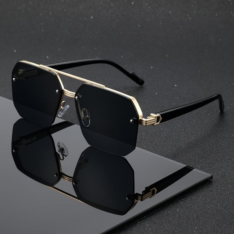 Men's Double Bridge Vintage Metal Glasses for Business Casual Fashion Various Occasions Classic Elegant Style