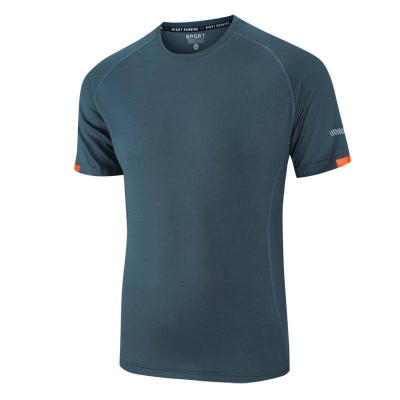 Men's T-shirt Short Sleeved Outdoor Sports Short Sleeved Men's Summer Elastic Breathable Quick Drying Clothes Sweat Absorbing Running Fitness T-shirt 9XL