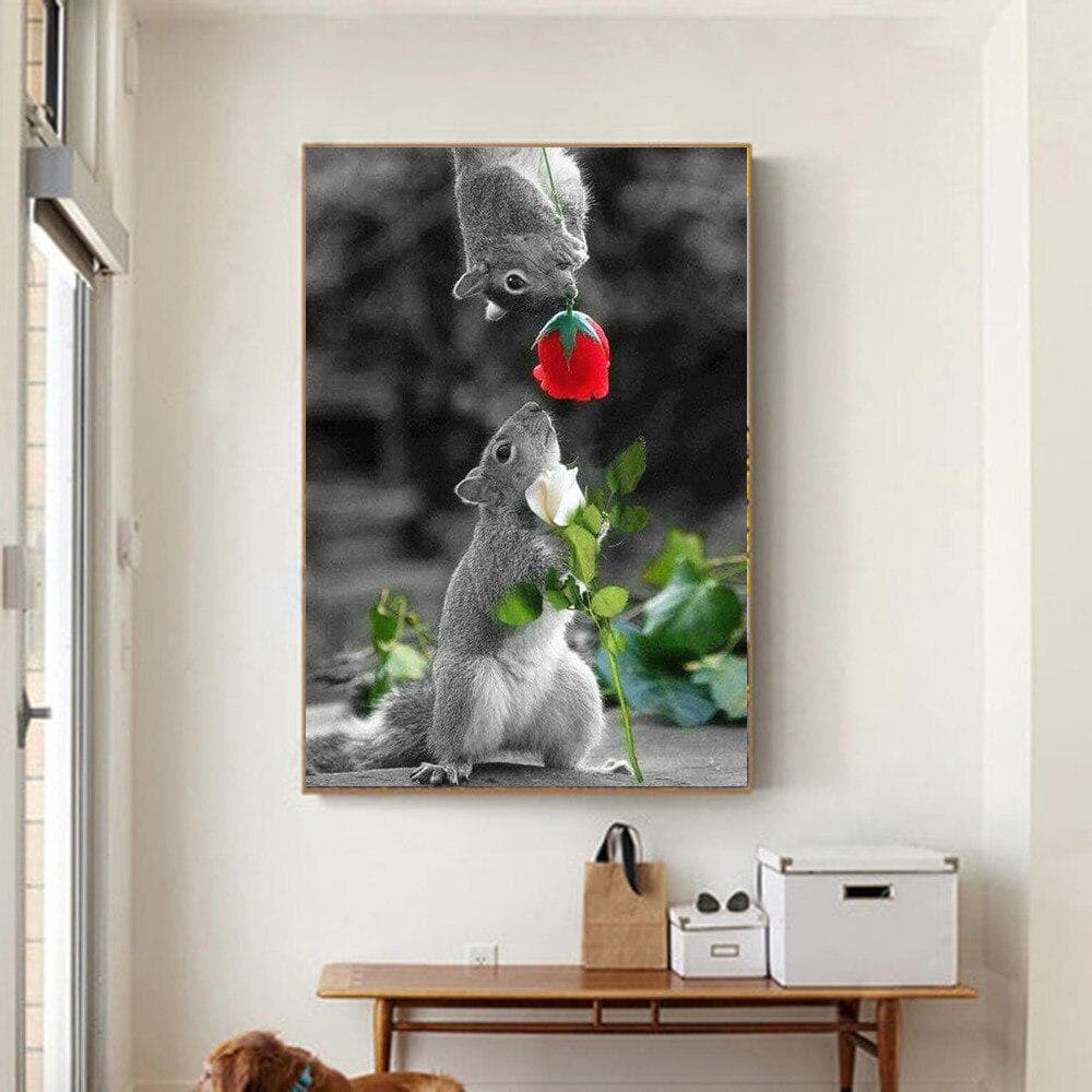 Diamond Embroidery Cross-stitch Animal picture Of Rhinestones Diamond Rose Diamond Art Home Decor 20X30CM