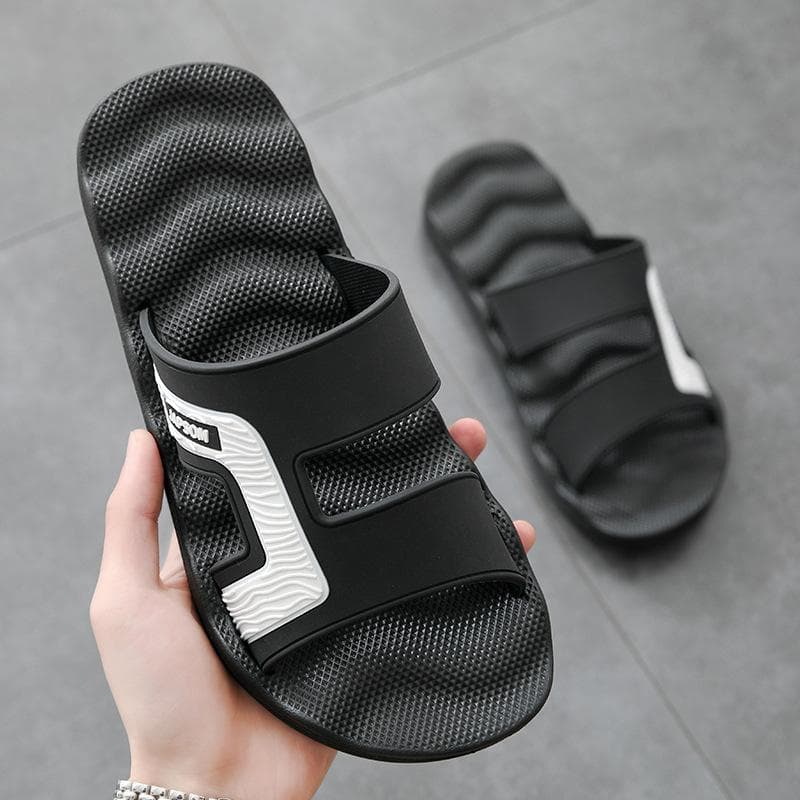 Summer Men's Slippers Are Anti-skid Breathable and Quick Drying Large Casual Sandals 38 white/black