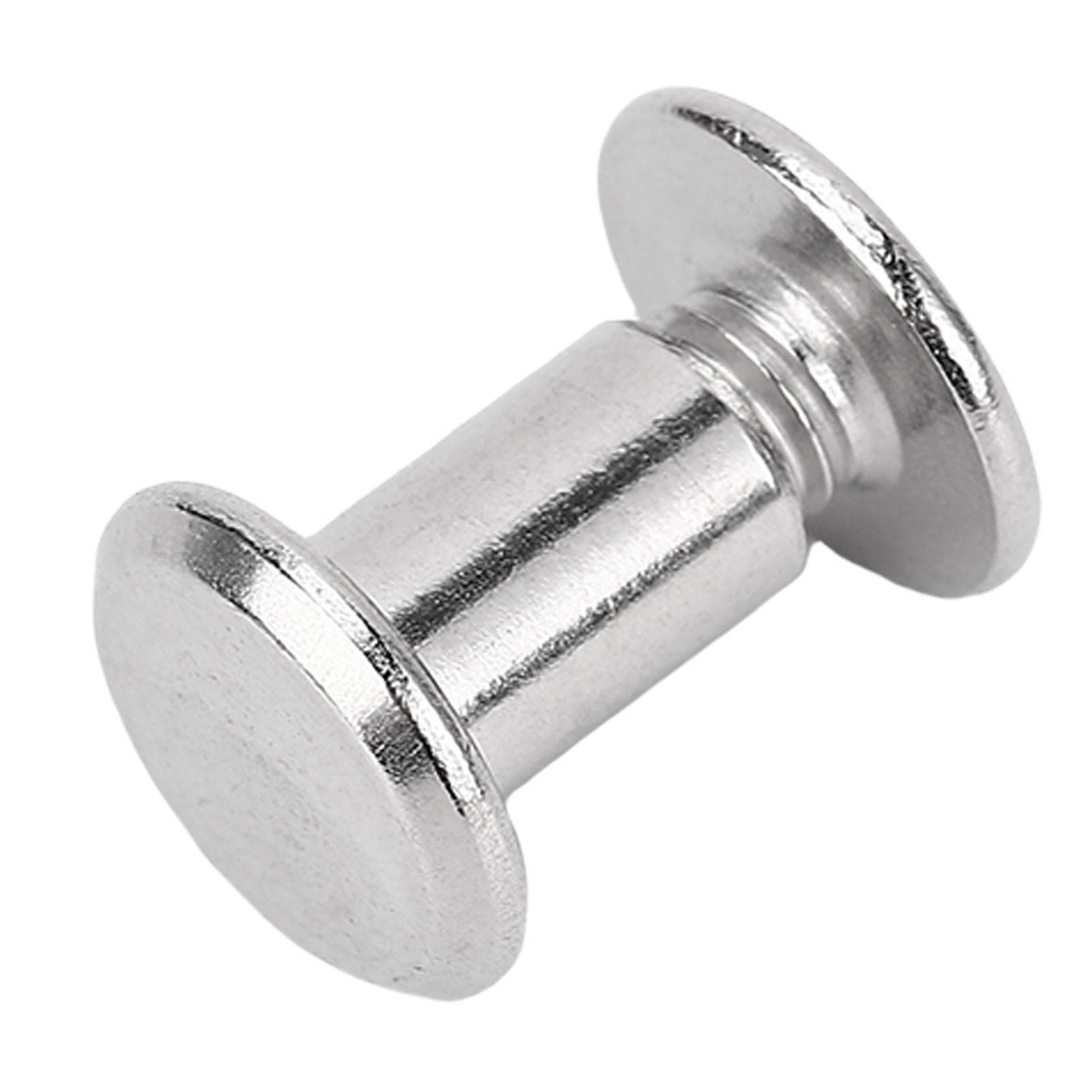 50 Pairs Rivet Screw Set Stainless Steel Long Lasting High Stability Flat Round Head Screw Button