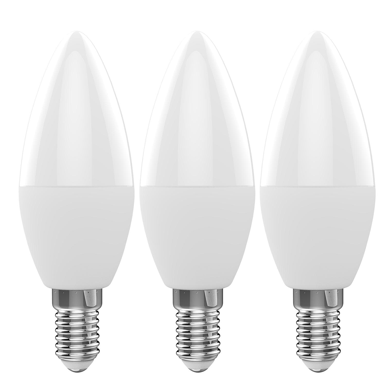WiFi Smart Bulb RGB+W+C LED Candle Bulb 5W E12 Dimmable Light Phone APP SmartLife/Tuya Remote 3pcs beige
