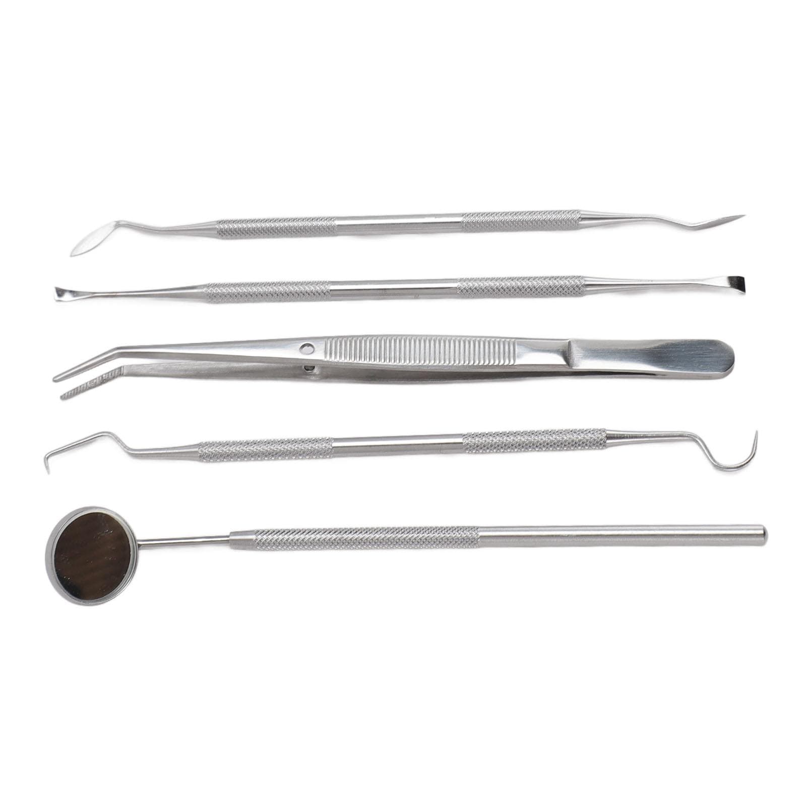 5pcs Dental Tools Pick Hygiene Set Plaque Remover Stainless Steel Tooth Scraper Teeth Cleaning
