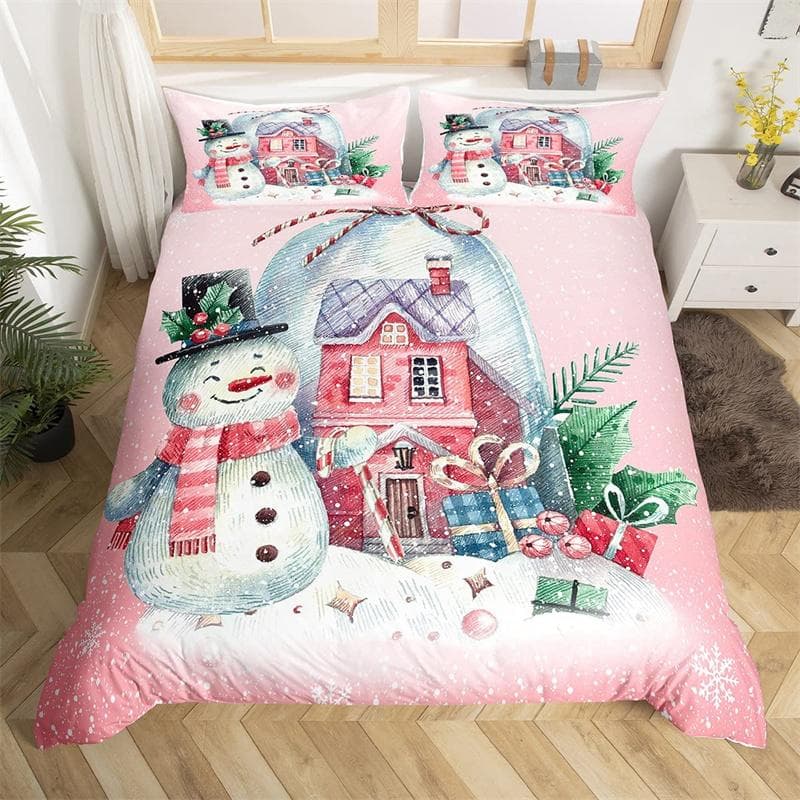 Merry Christmas Tree Bedding Set Red Duvet Cover Set Xmas Snowflake Glitter Comforter Cover Microfiber Twin King Bedspread Cover EU single(135x200cm)