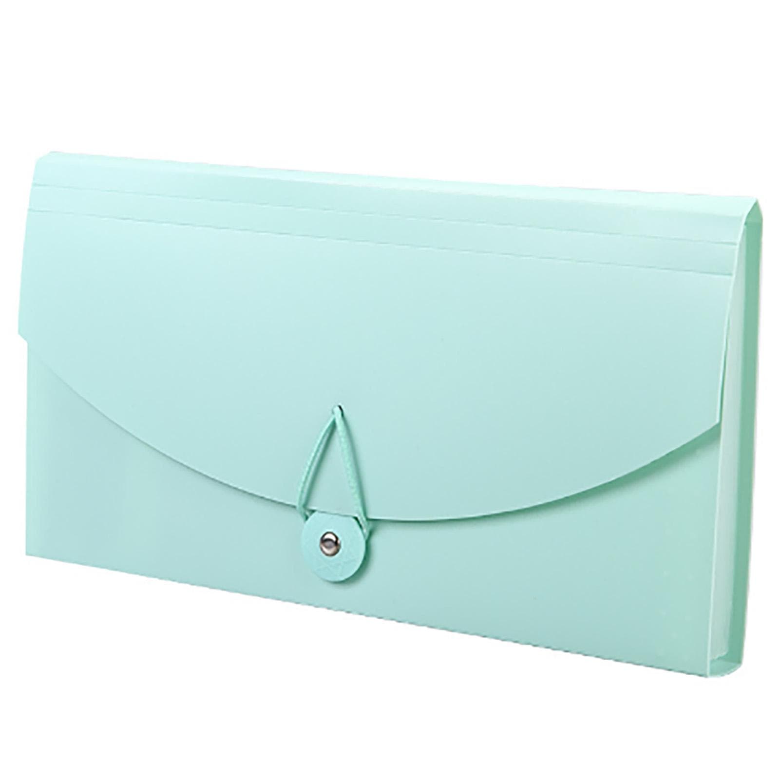 Expanding File Folder 13 Pockets Professional Waterproof Documents File Folder for VAT Invoice green