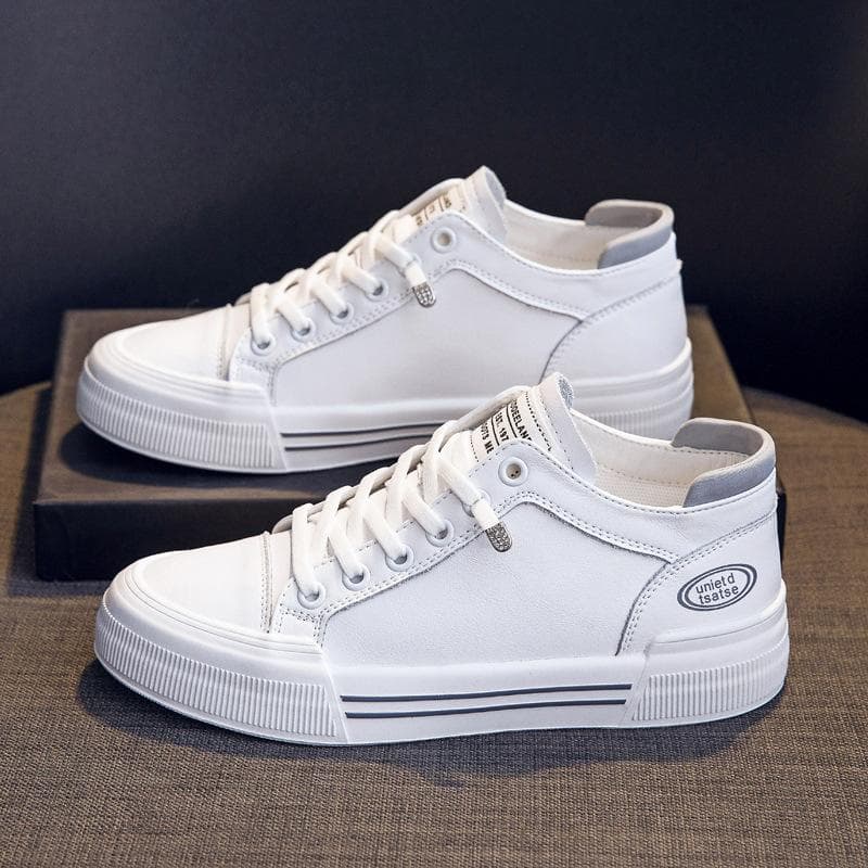 Sneakers Women's Spring New Slip-on Lazy Shoes Comfortable and Versatile Sports Leather Casual White Shoes Women 40