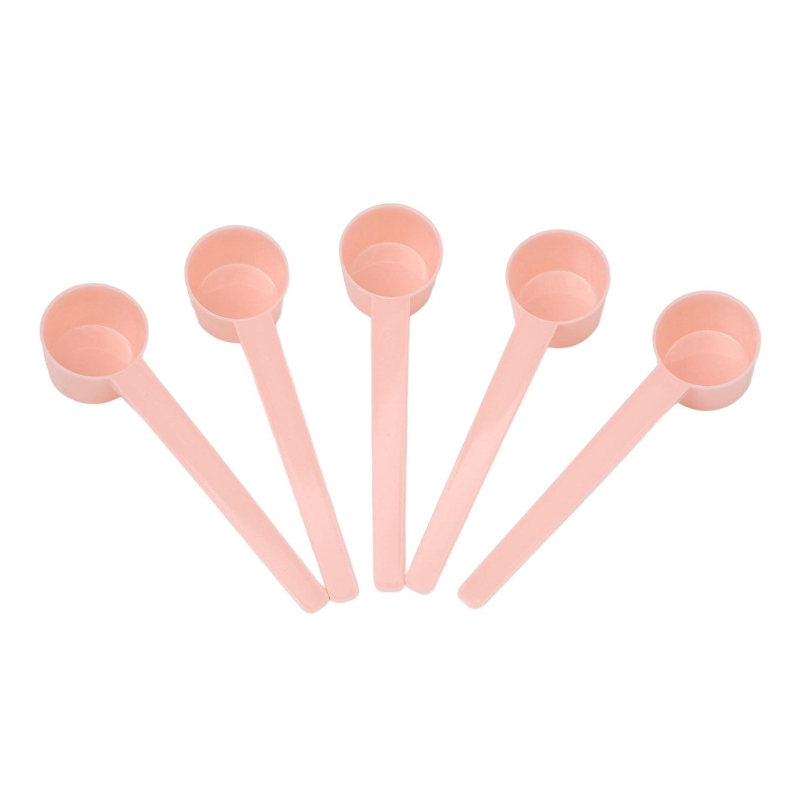 5 Pcs Measuring Spoon Flat Bottom Long Handle Plastic Precise Powder Liquid Measuring Spoon
