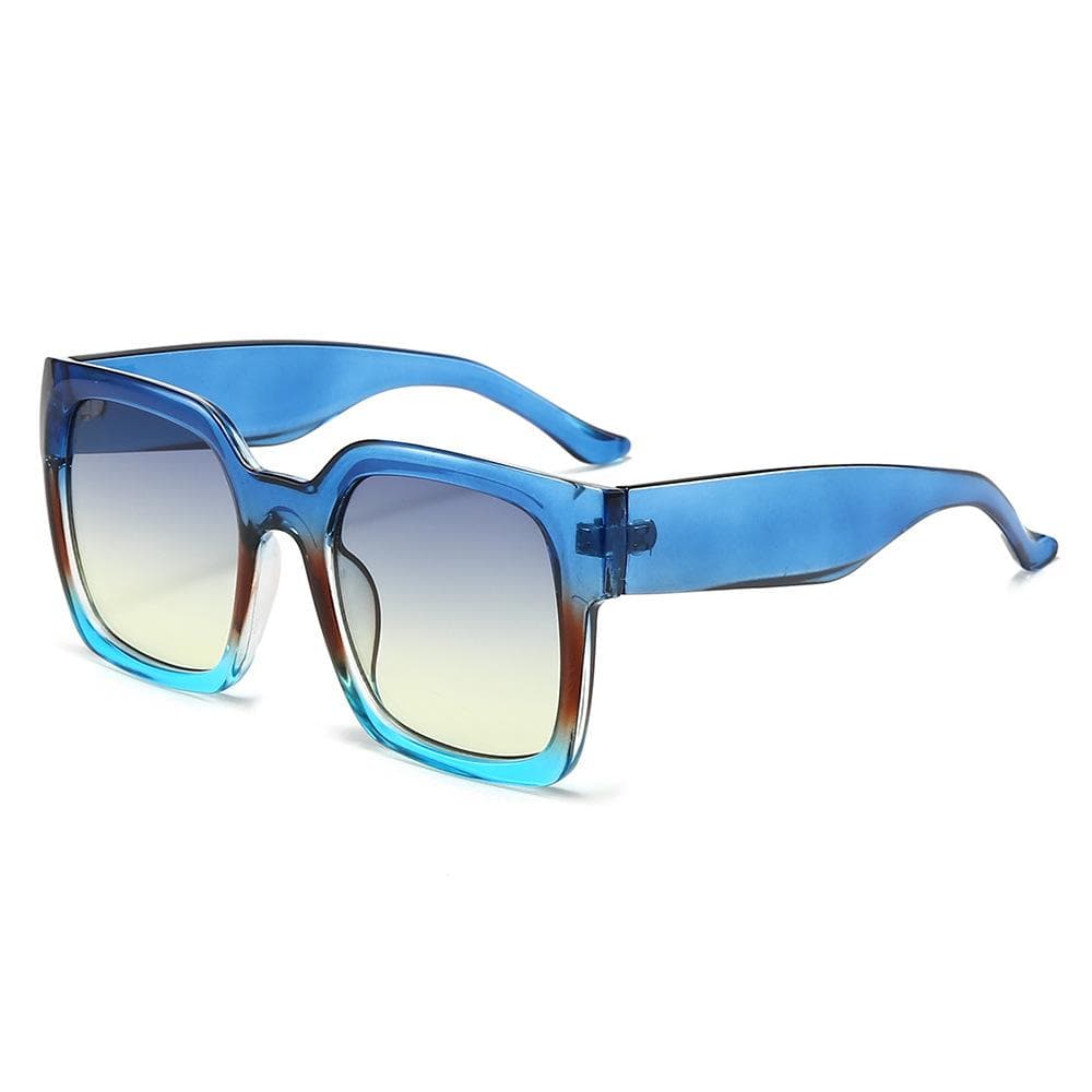 New Oversized Square Sunglasses Women Vintage Gradient Frame Fashion Sun Glasses Green Shades UV400 Luxury Brand