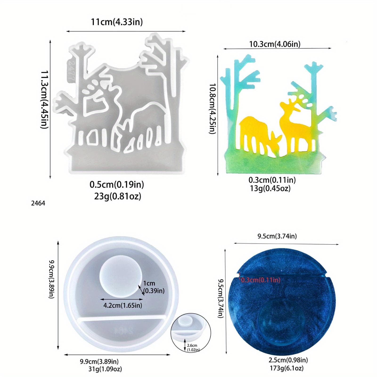 2pcs/set,diy Fawn Candlestick Inserts,reflection Plaster Molds,diy Woodland Fawns,silicone Molds,home Decor,craft Lover Gifts Pack of 2 white