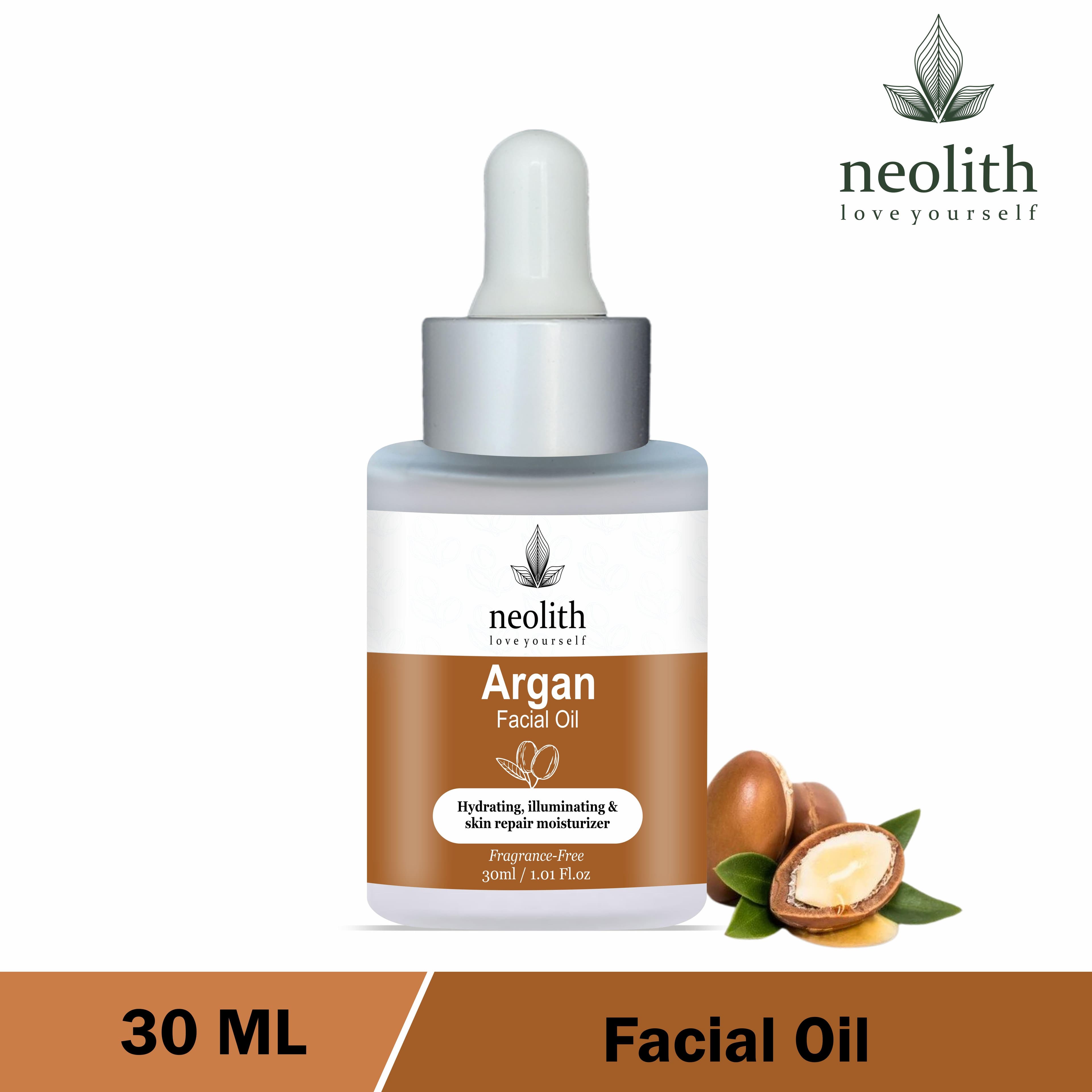 Neolith Argan oil for Face, Skin, Hair, Anti-aging, Nail | 100% Natural, Cold pressed, Non-comedogenic carrier oil | 30 ML 30 ML yellow