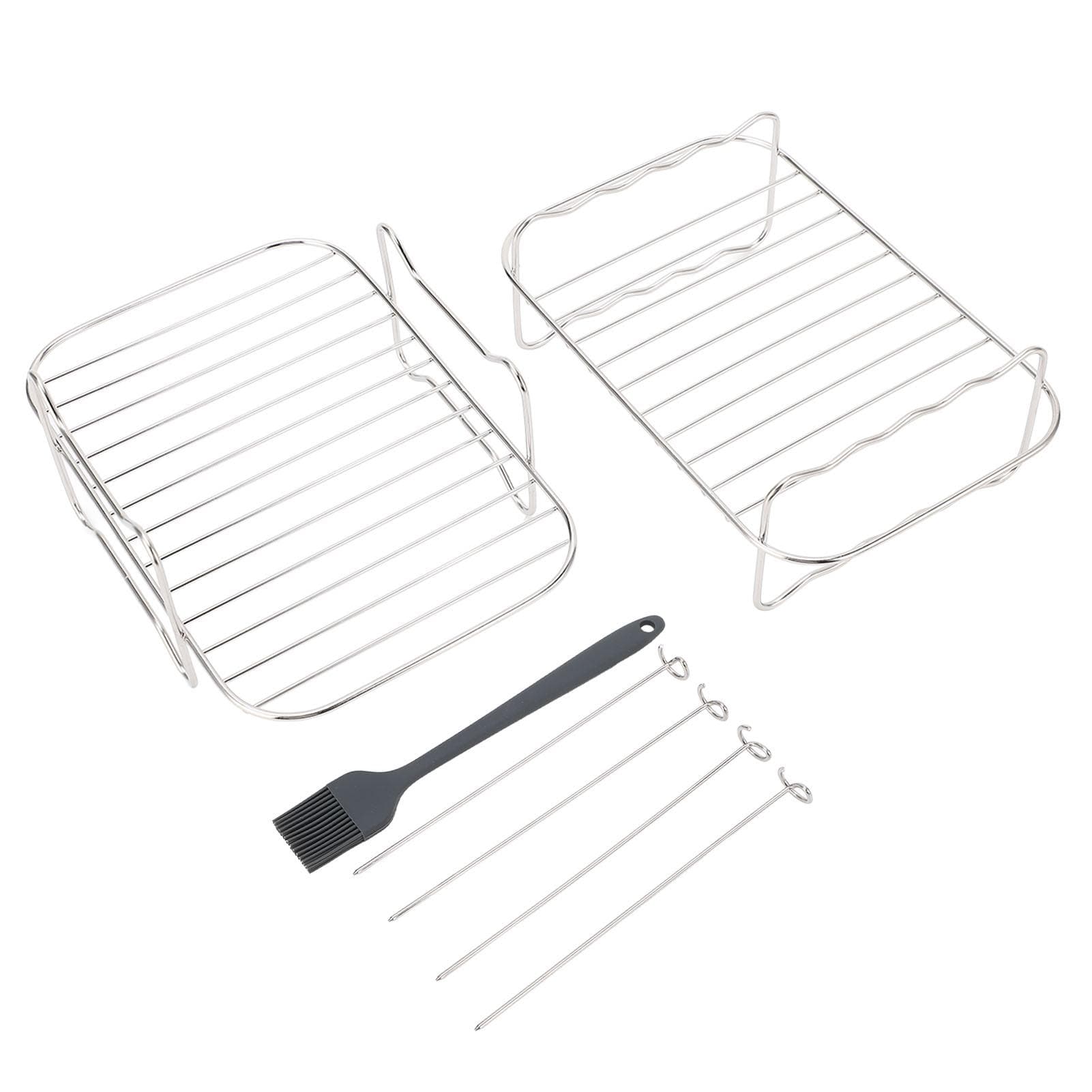 Fryer Rack Grill Steamer Rack Brush Stainless Steel Rectangle Dehydrator Racks for Ningja Foodi L(for 6.5-9kg)