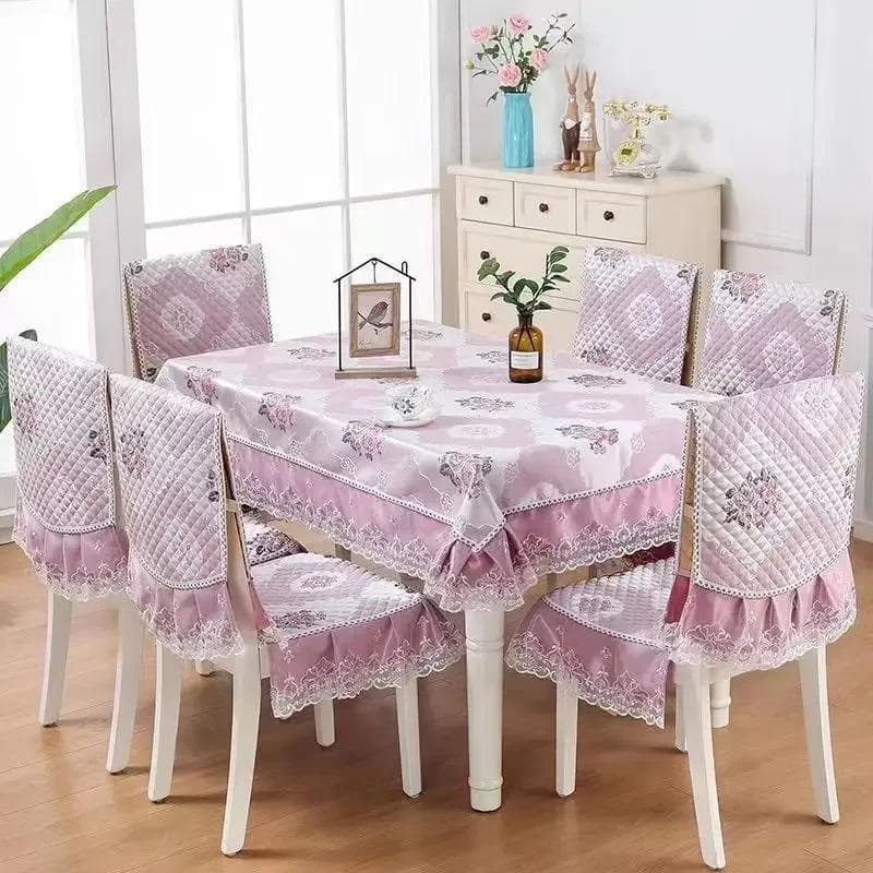 Lace Skirt Hem Chair Cover European Style Dining Table Cloth Cushion Flat Printed Tablecloth Fabric Art Stool Cover Cloth 150x200cm