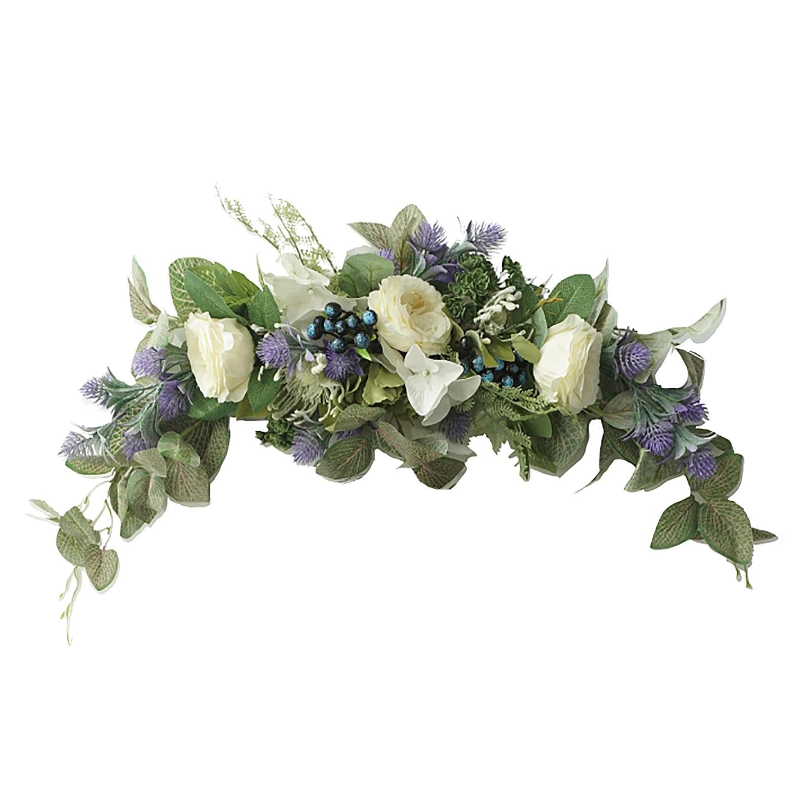 Lavender Wreath Artificial Lavender Floral Wreath for Wedding Party Wall Window Backdrop Home Decor