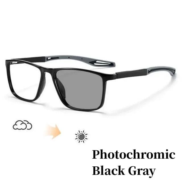 New Retro Photochromic Sunglasses for Men Women Fashion Flexible Square Sports Eyewear Unisex Vintage Finished Myopia Glasses 0