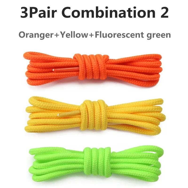 1 Pair/2 Pairs Round Solid Color Durable Shoe Laces Sneakers Elastic Shoe Laces Casual Shoe Laces 70/90/120/150cm 20 Colors 120cm