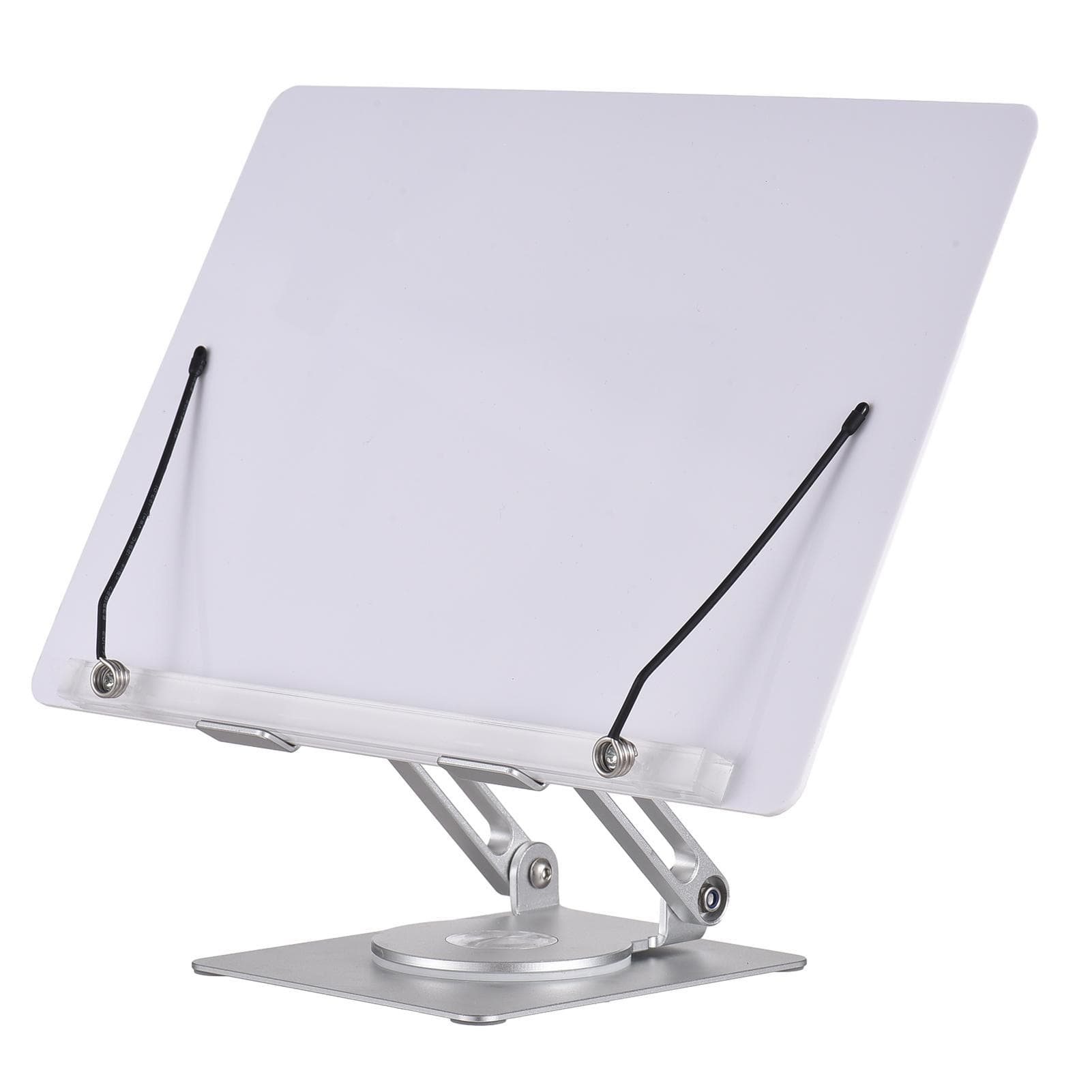 Desktop Book Stand for Reading with 360 degrees  Rotating Base & Page Clips Foldable and Angle Adjustable Type 3 white