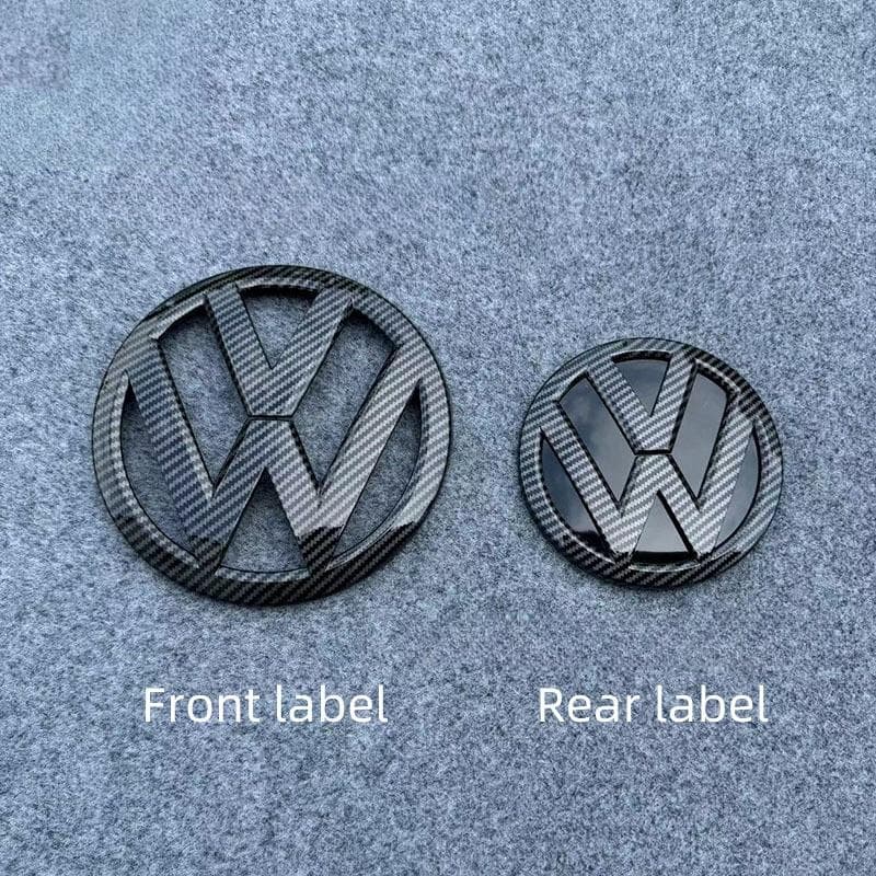 For VOLKSWAGEN Suitable for Volkswagen T6 bright black silver matte 170mm front radiator grille logo+130mm rear trunk lid logo c