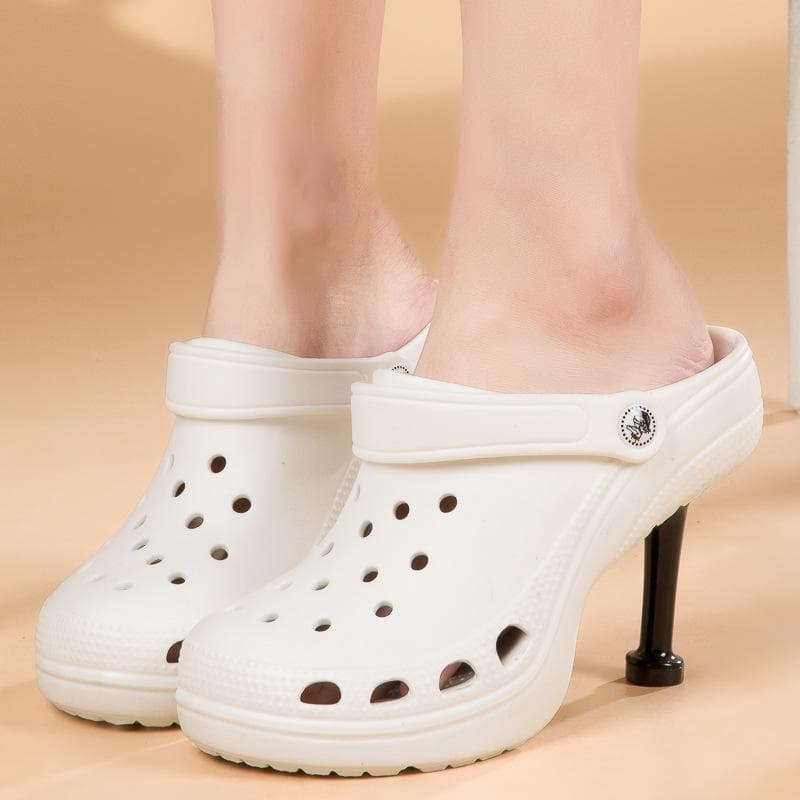 Women's Sandals Novelties 2022 Personalized Creative High-heeled Sandals Ladies Summer Shoes 38 white