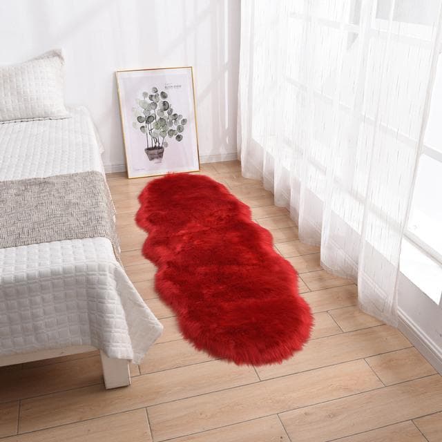 Soft Faux Fur Fluffy Carpet Modern Armchairs For Living Room Decoration Mats Dressing Table Tatami Bedroom Lounge Long Hair Rugs 1.0P Shape 45x65cm