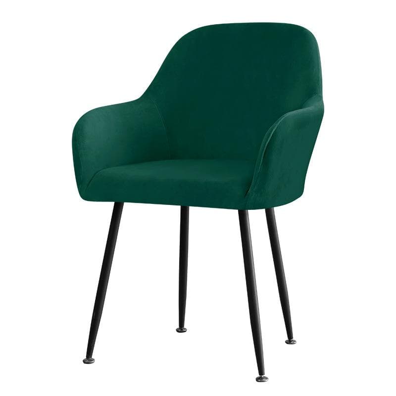 Nordic Soft Velvet Dining Chair Cover Stretch High Armchair Covers Elastic Anti-slip Chair Slipcover for Office Hotel Wedding 4PCS dark green
