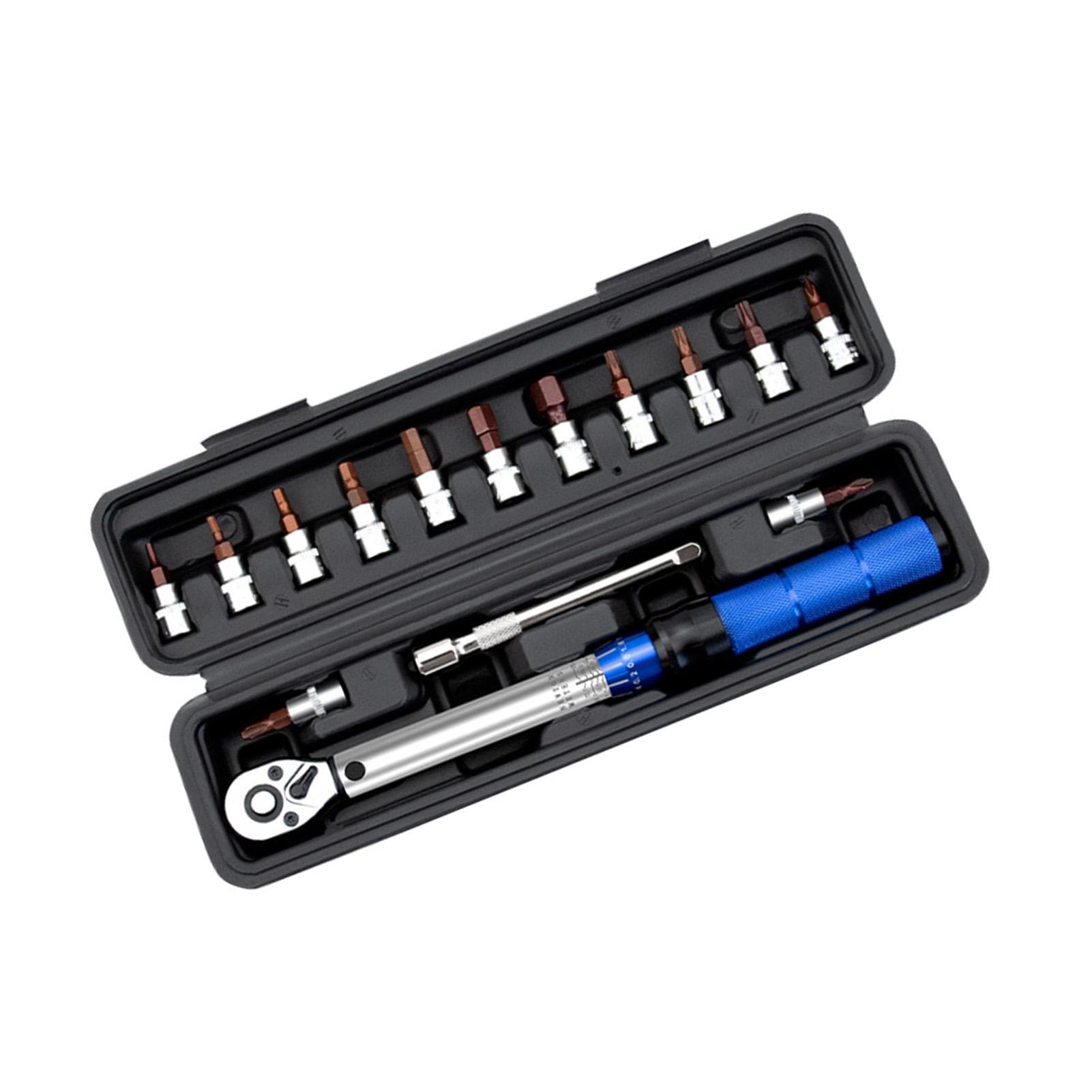 1/4-Inch Torque Wrench Dual-Direction Adjustable 72-Tooth Drive Click Torque Wrench (2-24N.m) Tool blue