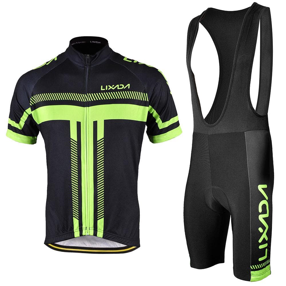 Men's Short Sleeve Cycling Jersey Padded Bib Short Set Cycling Cloth Set M