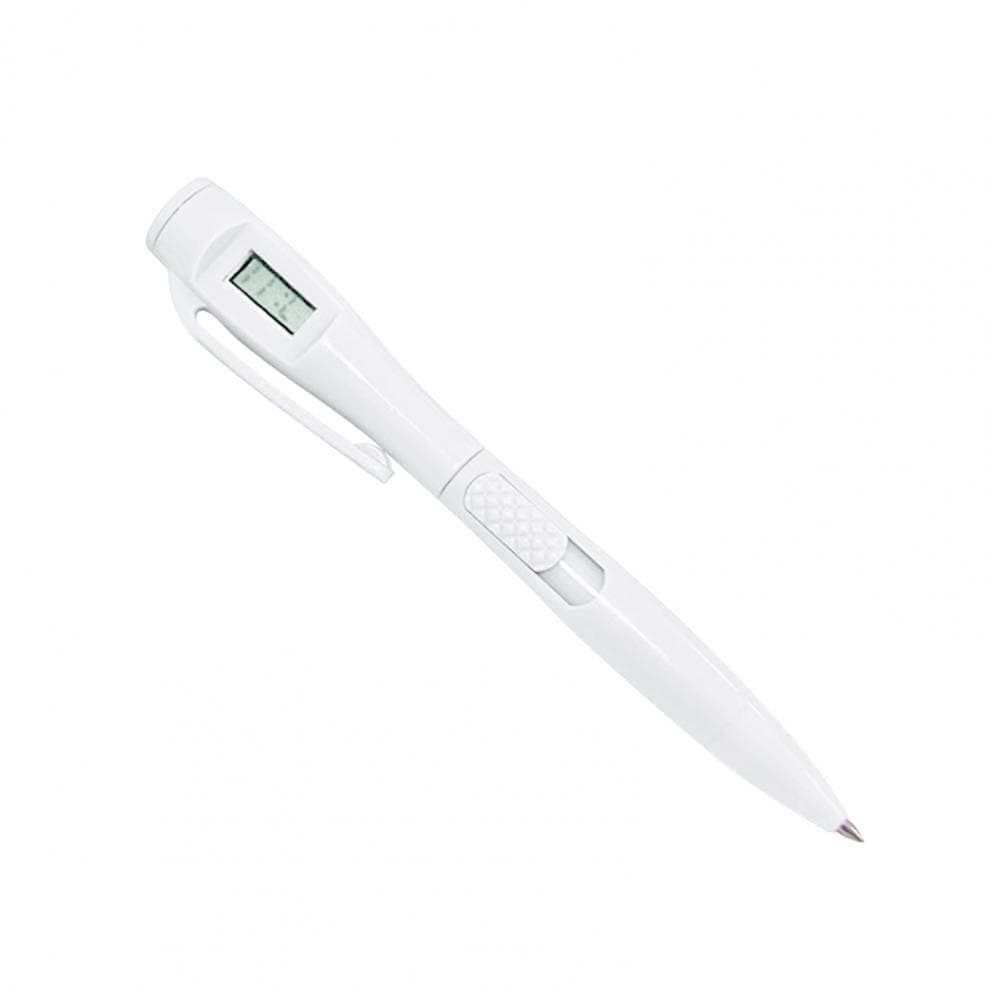 0.5mm Electronic Digital Watch Ballpoint Pen Clip Design Plastic Clock Test Ball Point Pen for Writing Office School Supplies white