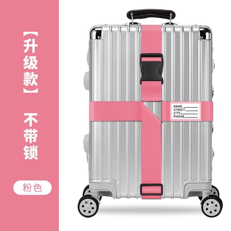 1Pc Travel Luggage Suitcase Secure Lock Durable Nylon Packing Strap Belt pink
