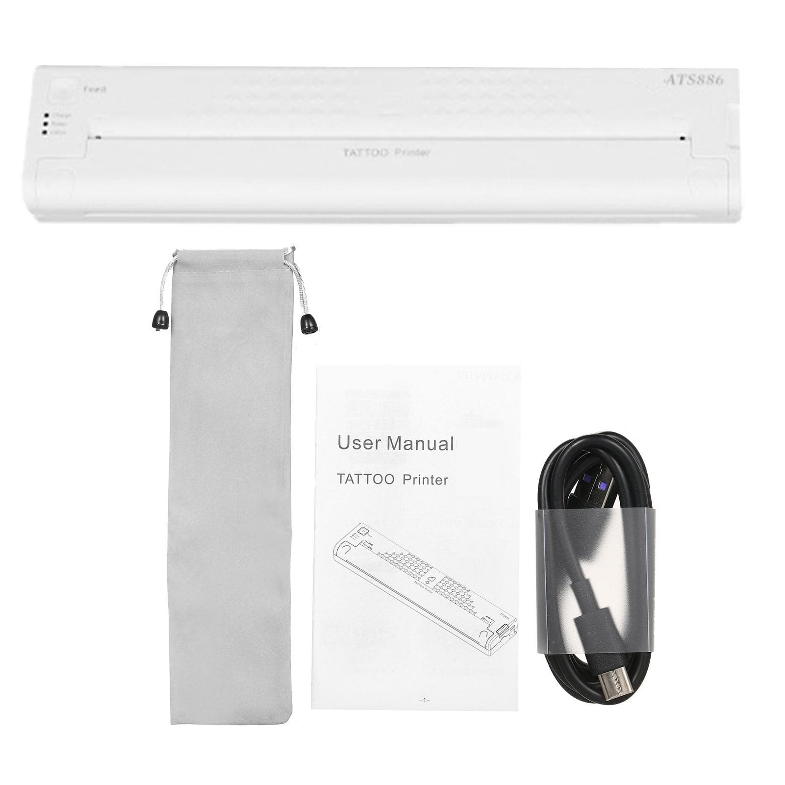 Cordless Tattoo Transfer Stencil Printer Portable Rechargeable Tattoo Printer Tattoo Transfer white