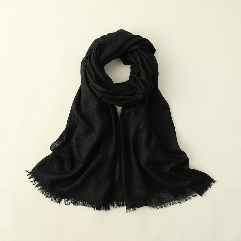 Summer Silk Scarf for Women, Fashionable Sun Protection and Shading, Beach Long Scarf, Solid Color Cotton and Linen Silk Scarf, Scarf 100*195CM