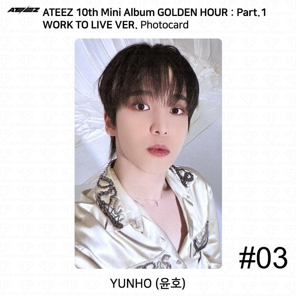 ATEEZ Golden Hour Part.1 Work To Live Ver Photocard Polaroid Disc KPOP K-POP Yunho #3
