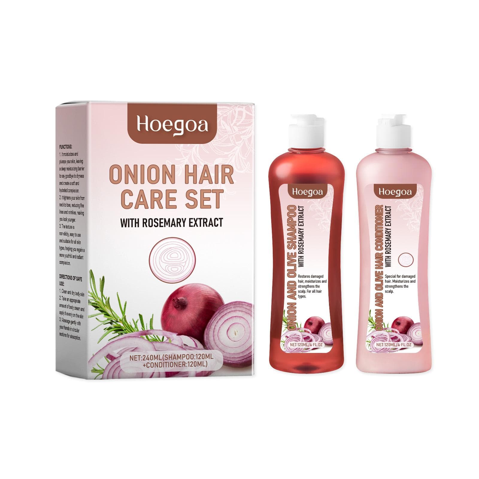 Hoegoa Onion Rosemary Shampoo Set Nourish & Repair Dry & Frizzy Smooth & Shine Conditioning Set