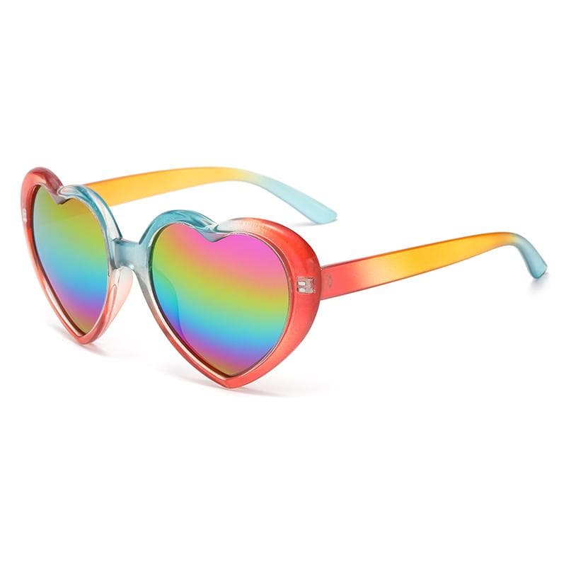 Fashion Fantasy Gradient Sunglasses Peach Heart Anti UV Sun Glasses Colorful Rainbow Design Stylish Eyewear Trendy