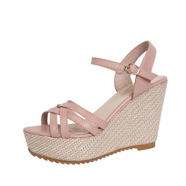 Fashion Wedge Sandals for Women Summer New Casual Comfortable Non-slip Platform Heels Elegant Party Shoes for Women 36 pink