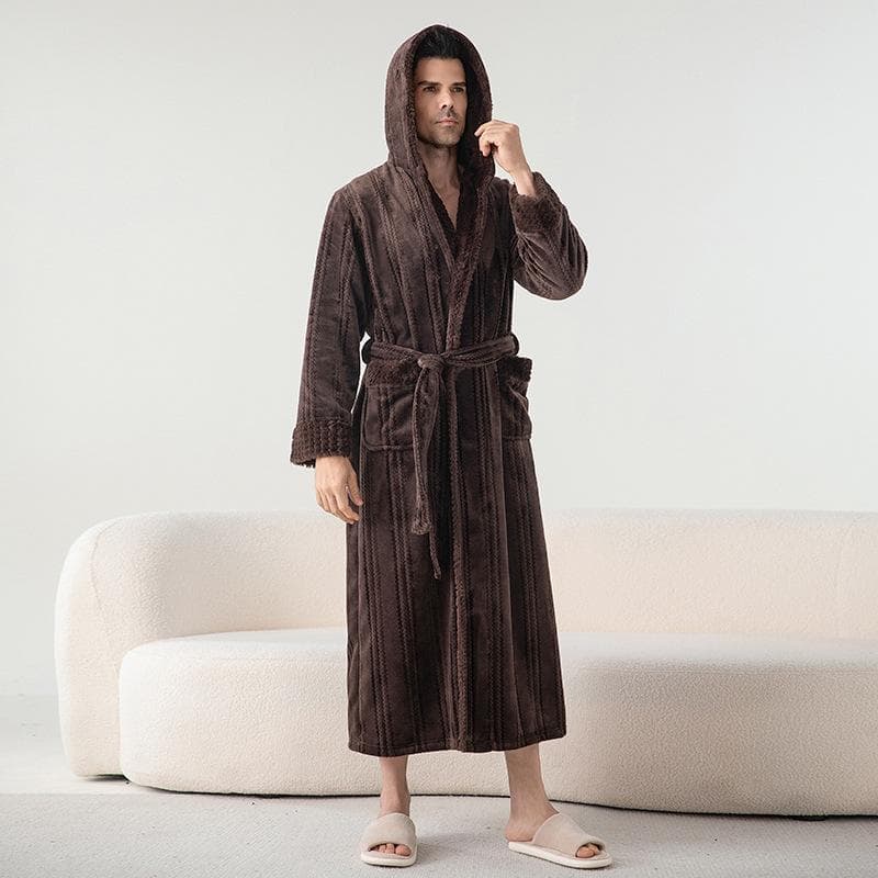 Thickened Flannel Couple Robe Winter New Warm Pajamas Pajamas for Men and Women Coral Velvet Bathrobe Home Pajamas XL