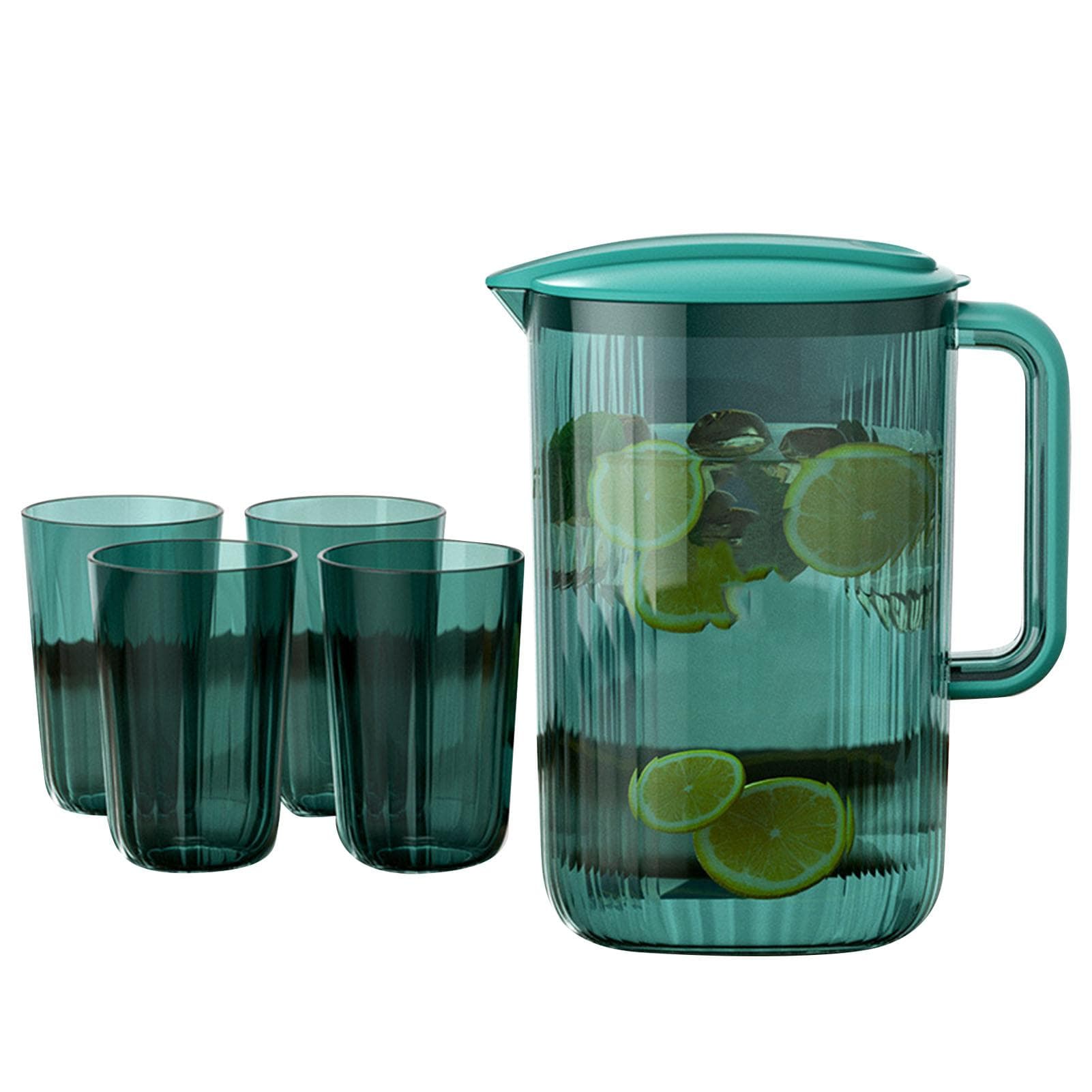 Water Pitcher Transparent Large Capacity Plastic High Temperature Resistant Drink Pitcher Jug for Green