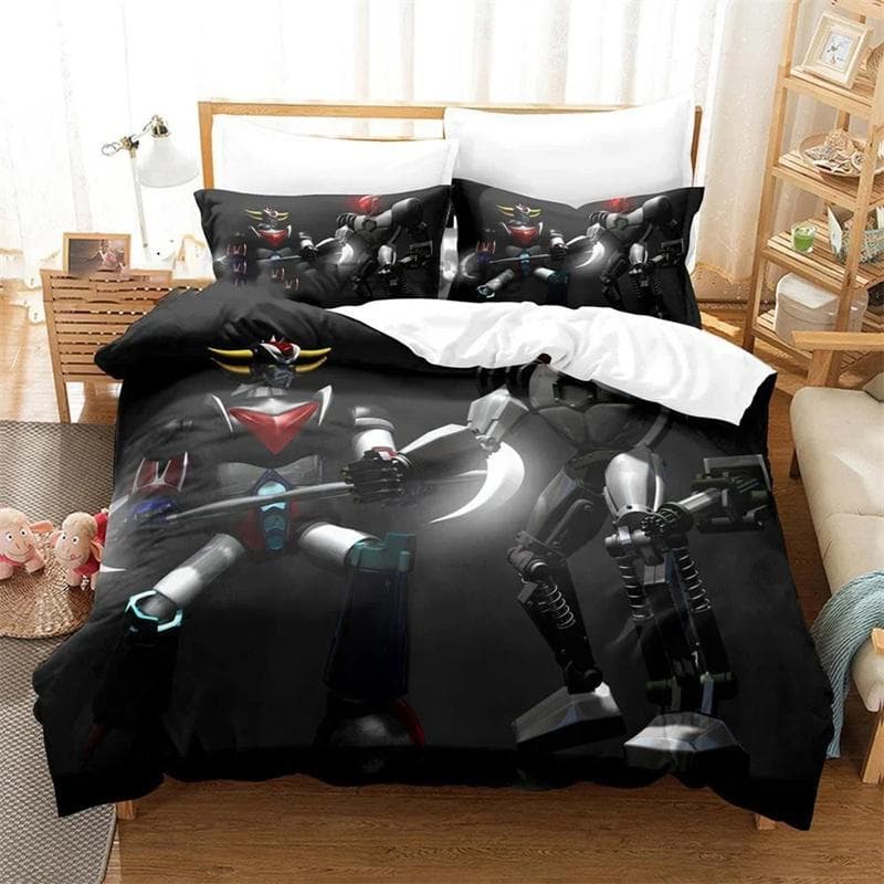 Goldorak Grendizer Bedding Set,Duvet Cover Comforter Bed Set Quilt Cover Pillowcase,King Queen Twin Size Boys Girls Adults 135x200cm 2pcs