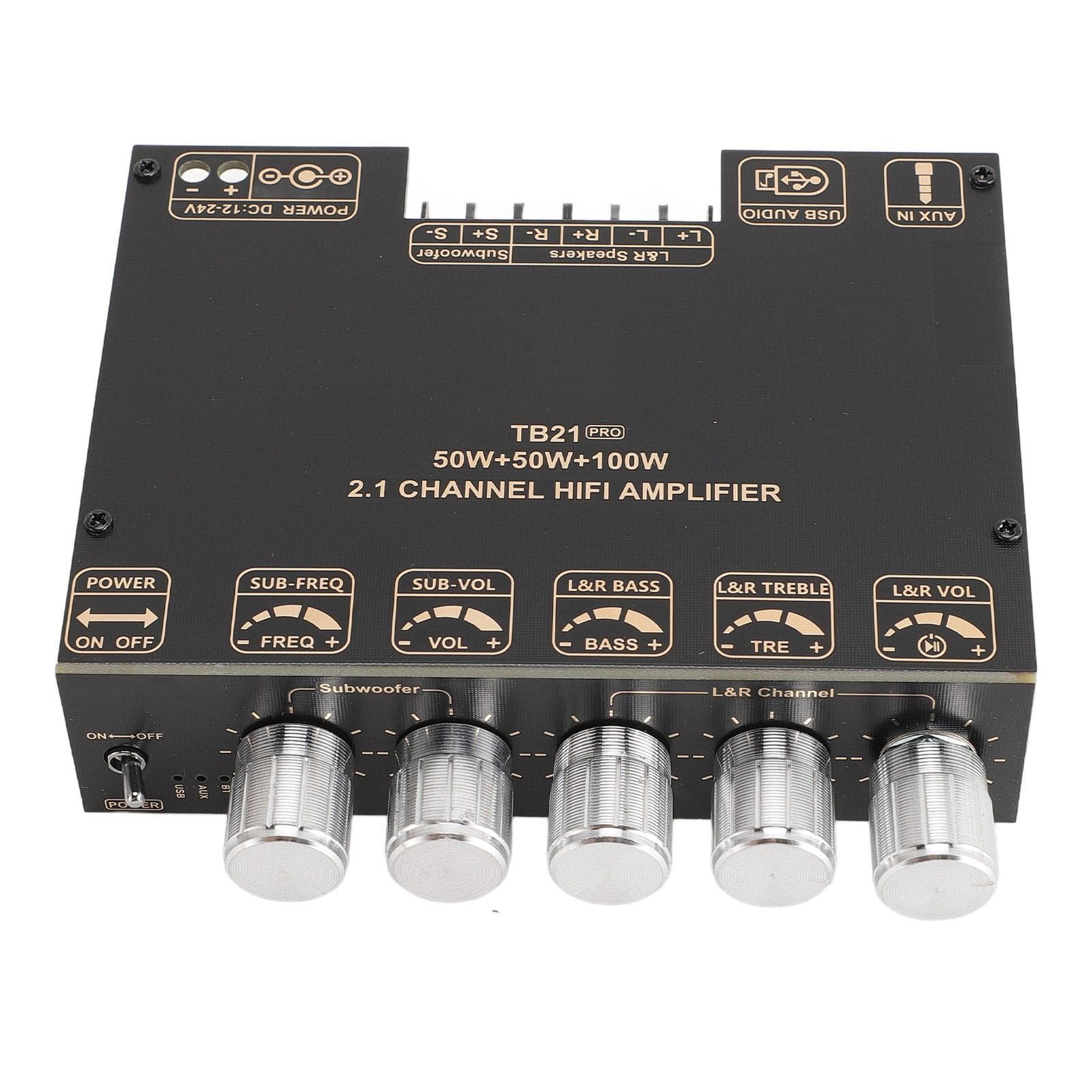 2.1 Channel Bluetooth Power Amplifier Board 50Wx2 Plus 100W Interference Resistant Bluetooth 5.2