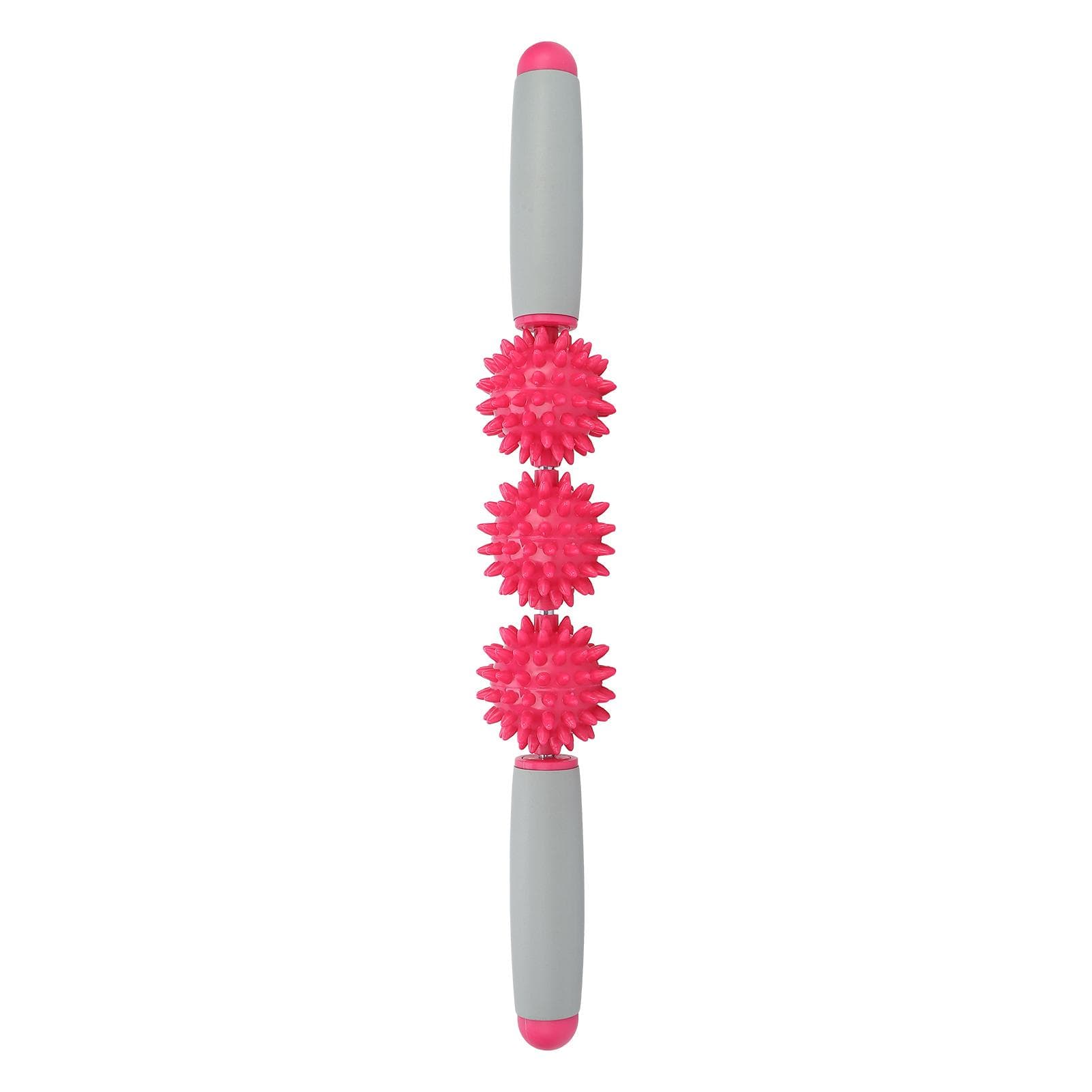 3 Balls Muscle Massage Roller Yoga Stick Body Massage Relaxation Muscle Roller StickBlack rose red
