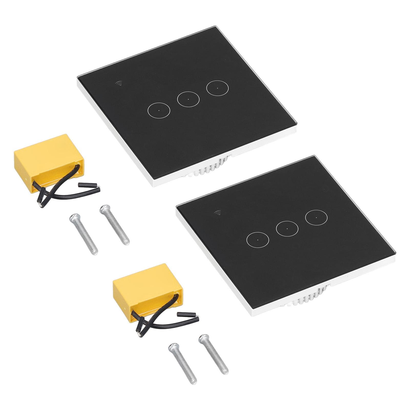 2PCS Smart Switch 3 Gang WiFi Wall Switch Voice Control Wireless Touch Switch
