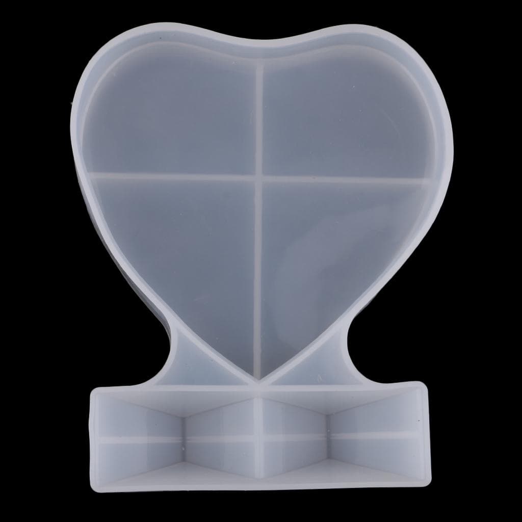 food grade organosilicone mold for DIY crafts supply rectangle 146x132x17mm love heart 190x153x33mm white