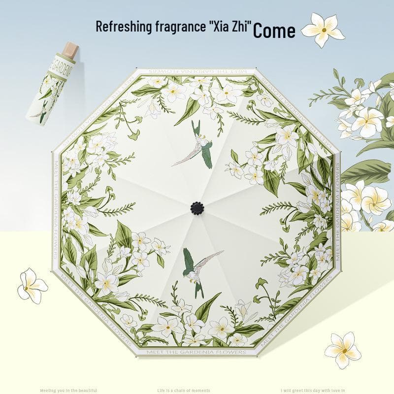 Double-Layer Folding Umbrella with Sunshade, Sunscreen & Anti-UV Protection (UPF50+) - Black and Dual-Purpose for Sun & Rain. Refer to SKU for size