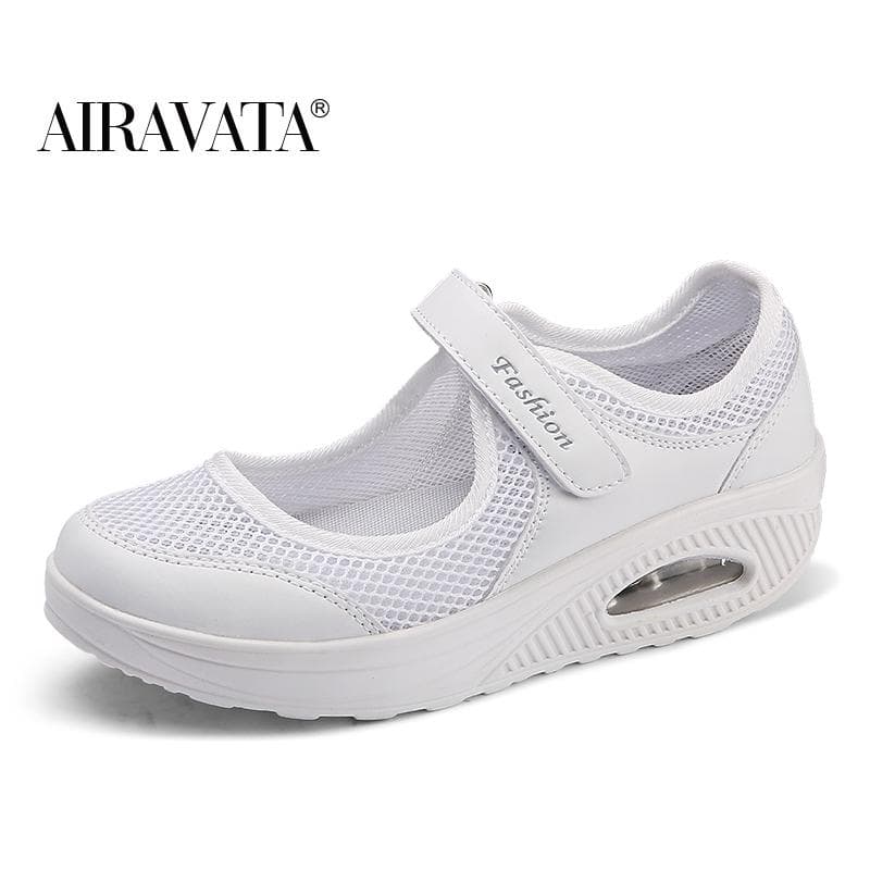 Women's Outdoor Sports Shoes Cushion Anti-skid Mesh Breathable Women's Sports Shoes 35-42 41 white