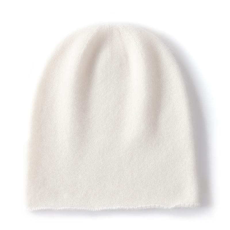 Winter 100% Cashmere Knitted Unisex Warm Hat High Quality Solid Leisure Sleeve Hat Men's And Women's High Quality Hat One Size
