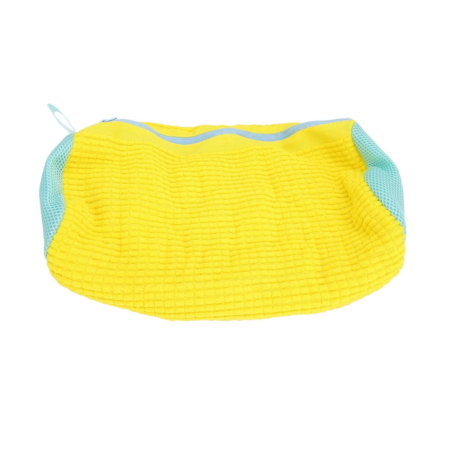 Shoe Washing Machine Bag Cylinder Reusable Shoe Laundry Bag with Zipper for Sneakers Running Shoes yellow